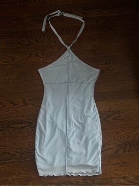 Princess Polly Light Blue Halter Mini Dress